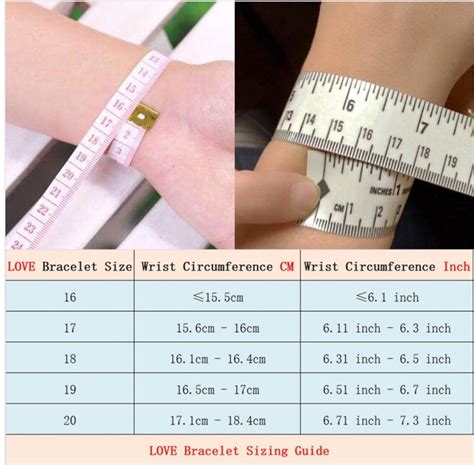 cartier love bracelet measurement.